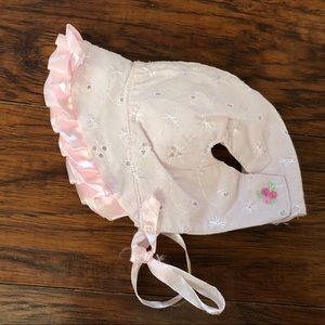 NEW Biscotti lace ruffle pink baby hat bonnet